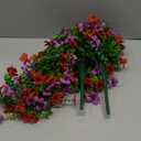 Hommyea Artificial Hanging Flowers for Outdoors, 2 Pcs Fake Hanging Plant Spring Summer Decor, UV Resistant No Fade Faux Flower for Front Door Porch Planter Patio Yard Garden(Red Purple)