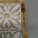 Small Decorative Box with Lid Wooden Keepsake Storage Box Carved Flower Handmade Jewelry Box Rustic Trinket Box Table Organizer - 7.1 x 7.1 x 3.2 Inches