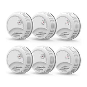 Fire Alarms Smoke Detectors, Photoelectric Sensor Smoke Alarm Battery Operated, Fire Alarm with Test Button & Low Battery Signal, LED Warning Light 85 dB Alarm Sound for Bedroom and Home, Pack of 6
