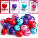 JOYIN 28 Packs Heart Shape Stress Ball with Cards Stress Relief Fidget Toy for Valentine Party Favors, Classroom Prize Supplies, Valentines Greeting Cards, Valentine Exchange Gifts, Small