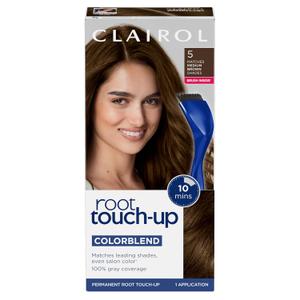 Clairol Root Touch-Up by Nice'n Easy Permanent Hair Dye, 5 Medium Brown Hair Color, (Pack of 1), 1. Clairol Root Touch-Up by Nice'n Easy Permanent Hair. 2. BioSilk Silk Therapy Shampoo.3. L'Oreal Paris Dhine Permanent Hair Color. 4.Paul Mitchell Shampoo