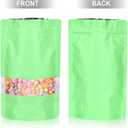 120pcs 5.5"x7.8" Mylar Bags for Food Storage, Smell Proof Bag with Matte Window Resealable Food Storage Bags for Small Business, Stand-up Foil Pouch Packaging Freeze Dried Candy Bag (Light Green)