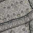 Finlonte Botanical 120"x120" California King Size Bedspread, 100% Cotton Vintage Floral Quilted Bedspread Coverlet Bedding Set, Patchwork Lightweight Extra Large Quilt XL Bed Spread, Gray/Navy, 3Pc