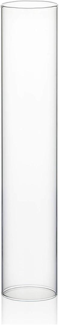 WGVI Hurricane Candle Holder Sleeve, Wide 3", Height 16", Clear Glass Cylinder Candleholder, Chimney Tube, Open Ended Candle Shade, 1 Piece