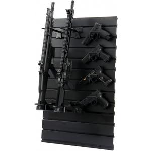 Gun Rack Wall-Mounted Upgraded, Tactical Rifle, Shotgun, Carbine, Handgun Storage Heavy-Duty PVC Panels & Steel Wall Racks, Modular Firearms Organizer, Securely Holds up to 2 Rifles & 4 Pistols