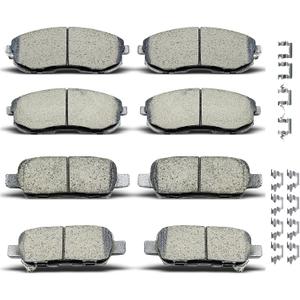D1813 D1855 8pcs Ceramic Front Rear Brake Pads Set With Clips Fit For 2016-2020 Kia Optima,For 2021-2022 Kia Forte,For 2020-2022 Forte5,For Kia Soul EV,For Hyundai Elantra GT,For Kona,For Veloster