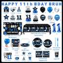 11th Birthday Decorations for Boys,196pcs Bruh Im 11 Birthday Decorations Happy 11th Birthday Boy Plates and Napkins Cups Tablecloth Backdrop Topper Balloons for 11 Year Old Birthday Decorations
