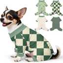 Bienbee Dog Pajamas, 4 Pack Dog Recovery Suit Shedding Suit Cute Soft Puppy Clothes Dogs Pjs Onesies Jammies Adjustable Breathable & Stretchy Clothes for Dogs, Size S