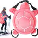 Hungdao Protective Gear Cute Turtle Butt Pads for Skating Tortoise Tailbone Protector Padded Turtle Snowboarding Pad 3D Hip Protectors for Adults Skiing Roller Protection(Pink)