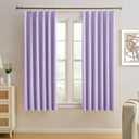 Pinch Pleated Lavender Blackout Curtains Short 2 Panels Set 45 Inch Length for Small Windows, Sound & Light Reducing Room Darkening Drape for Bathroom Bedroom(Lavender, 2 Pieces, W40 x L45)