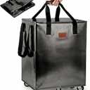 Reusable Grocery Bag On Wheels, Hauler Rolling Tote Bag, Foldable Rolling Tote Carries with Wheels