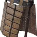 HiiFeuer Medieval Faux Leather Thigh Armor, Retro Double Sides Waist Armor with Belt, Mercenary&Knights Skirt Armor for LARP