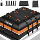 Truckiipa Car Rooftop Cargo Carrier Bag, 20 Cubic Feet Waterproof Roof Cargo Carrier Bag, Soft Shell Car Top Cargo Box for All Vehicles with/Without Racks, Anti-Slip Mat, Door Hooks, Luggage Lock