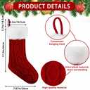 XIMISHOP 6PACK Christmas Stockings,18Inches Large Cable Knitted Stocking Personalized Xmas Hanging Stocking Decorations with Name Tags for Holiday Christmas Party Family Decor, Green Red White