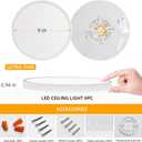 Hlite 6pack 9 Inch Flush Mount LED Ceiling Light Fixture,18W 1800LM Super Slim Light Fixtures Ceiling Mount 3000K/4000K/5000K 3CCT Selectable, Light Fixtures for Kitchen, Bedroom (White)