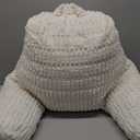 Blissful Diary Reading Pillow, Backrest Pillow with Shredded Memory Foam for Adult & Children, Designed for Bed and Couch Sitting Up, Includes Arms, Pockets and Washable Cover, Off White