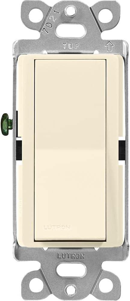 Lutron Claro On/Off Switch, 15-Amp/3-Way, CA-3PS-AL, Almond