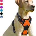BARKBAY No Pull Dog Harness Front Clip Heavy Duty Reflective Easy Control Handle for Large Dog Walking(Orange,XL) (X-Large(Chest:30-38))
