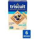 Triscuit Hint of Sea Salt Whole Grain Wheat Crackers, Vegan Crackers, Vegan Snacks, Bulk Snacks, 6 - 8.5 oz Boxes (EXP 08/05/26)