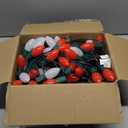 Vintage C9 LED Christmas Lights Outdoor, 100 Feet C9 String Light with 100 Shatterproof C9 Bulbs, Waterproof Connectable Christmas Tree Lights for Outside Roofline Patio Xmas Decor, Red & Warm White