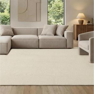 Bedsure 8x10 Faux Wool Area Rug for Living Room, Machine Washable, Ivory
Natural Wool-Like Texture, Non-Slip Backing, 4 Grip Pads Included, Vacuum Friendly, Easy Care Carpet for Busy Living Spaces