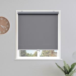 Sunoff Blackout Roller Shades Blinds Cordless for Windows Pull Down Room Darkening Door Blinds with Thermal Insulated Easy to Install for Living Room, Bedroom, Home, Office Bathroom Grey 32" W x 72" H