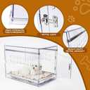 Dog Crate Furniture, Clear Indoor Dog Kennel for Small to Medium Dog, Durable Crack-Resistant PC Polycarbonate Pet Kennel, Lockable & Ventilated, Modern Dog Crate End Table,21.6"Lx15.7"Wx17.7"H