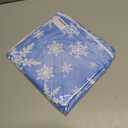 Horaldaily Christmas Tablecloth 7070 Inch Round, White Snow Blue Washable Table Cover for Party Picnic Dinner Decor