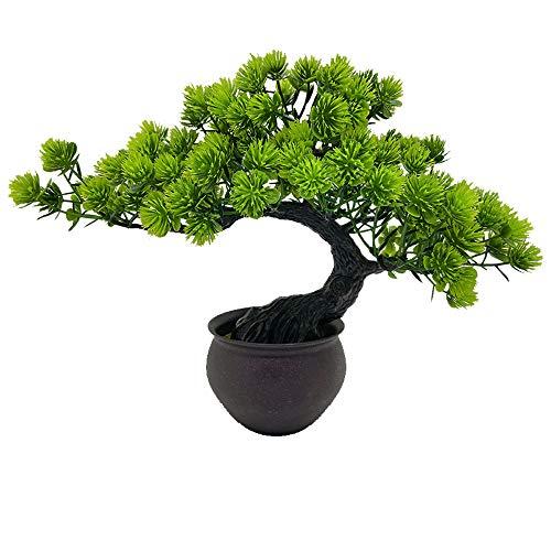 Fycooler Artificial Bonsai Tree Miniature Japanese Zen Tree 33 cm in Width Juniper Bonsai Fake Plant Greenery for Home Office Decor Desktop Display, 13"D x 5"W x 10"H