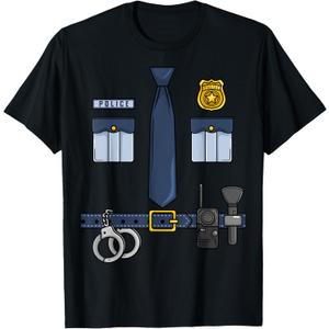 Halloween Policeman Costume Halloween Police Officer Costume T-Shirt, Large