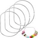 Dunzoom 4 Pcs Loose Leaf Binder Book Rings D-Shaped Binder Rings Large Nickel Plated Steel Book Keychain Key Washi Tape Organizer for Home Office Cards Receipts Photos Files DIY Craft Supplie (8 Inch)