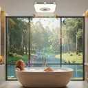 4-in-1 Bathroom Fan with Ligh,Bathroom Exhaust Fan with Bluetooth Speaker & LED Light, 7-Color RGB & 3CCT Adjustable Light, Music Sync, Digital Display, Easy Install,Remote Control