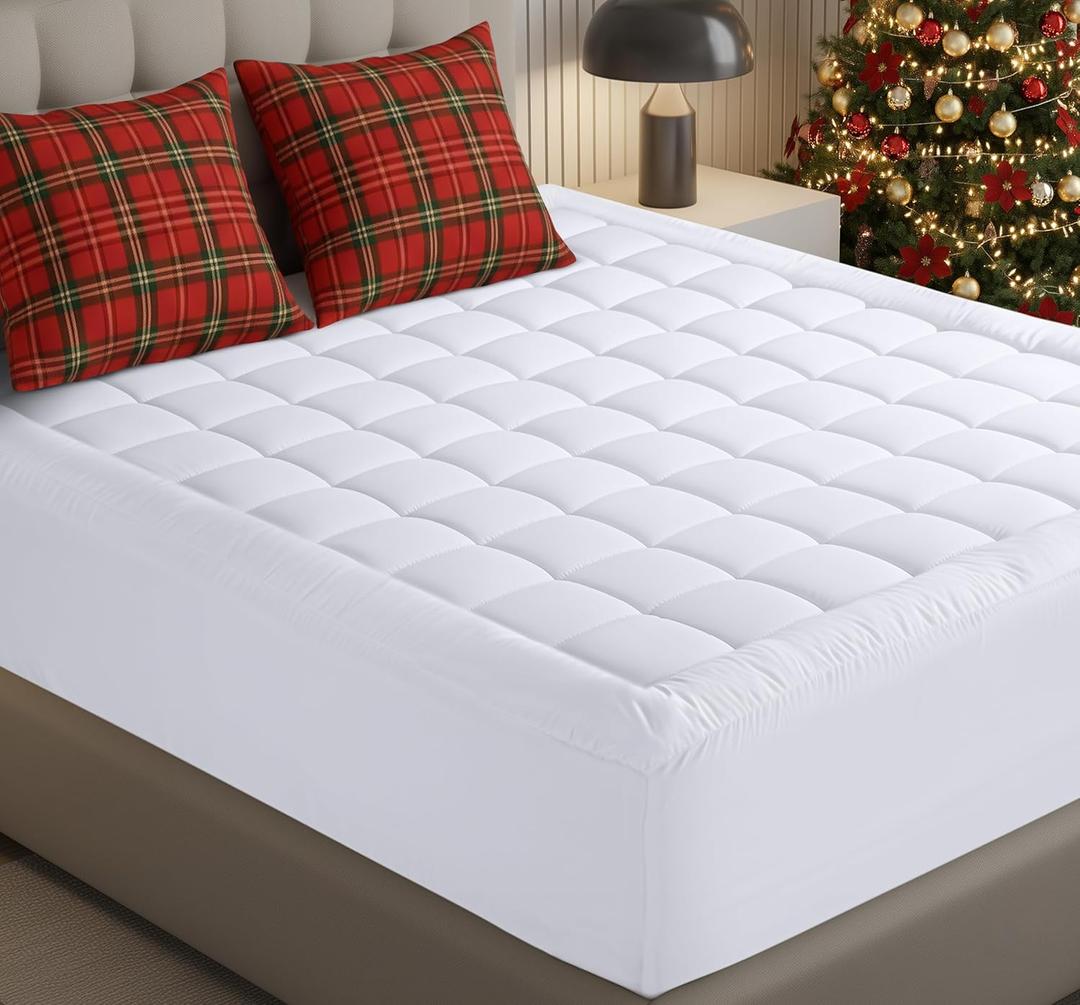 Utopia Bedding Full Mattress Pad, Quilted Fitted Premium Mattress Protector, Deep Pocket Cover Stretches up to 16 Inches, Fluffy Pillow Topper (54x75 Inches, White) Visit the Utopia Bedding Store