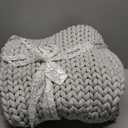 YnM Weighted Blanket, Handmade Chunky Yarn Knitted Design, Soft and Cozy, Temperature Regulating and Breathable, Machine Washable Throw for Sleep or Home Decor (Silver Grey, 50x60 Inch, 10lbs)