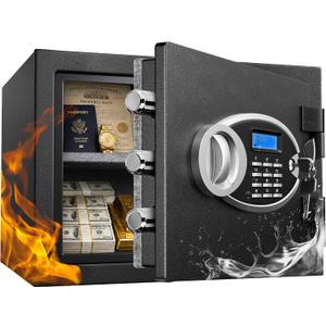 50LB Real Fireproof Waterproof Small Home Safe Box 11.81" Height