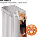 iTouchless 13 Gallon Wings-Open Kitchen Trash Can with Lid and Odor Filter, Stainless Steel, Dog Proof Automatic TrashCan Garbage Bin for Home Office Work Bedroom Living Room Garage Slim Wastebasket