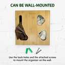Trash Bag Dispenser & Grocery Bags Holder by Weneder - Bamboo 2 in 1 Kitchen Organizer for Garbage and Plastic Bags - Under Sink Storage, Over Cabinet Door and Wall Mounted - Wooden Home Organizers