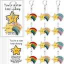 Henoyso 36 Sets Inspirational Star Keychains Bulk You're a Star Keychains End of School Year Student Gifts from Teachers Graduation
