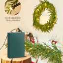 Brightown Pre-lit Christmas Garland with Lights, 6 Feet 20 LED Lighted Green Pine Leaves Garland Decorated, Battery Operated, Indoor & Outdoor Christmas Lights for Mantle Fireplace Stairs Wall Door