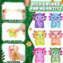 Meooeck 12 Pcs Axolotl Fidgets for Adults Glitter Axolotl Party Favors, Candy Color