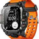 amBand Rugged Case with Band for Apple Watch Ultra 3/2/1 49mm, M3 Military Grade Shockproof Cover, Includes Screen Protector Kit, Tactical Band for Men - Compatible with iWatch Ultra, Orange