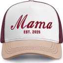 Embroidered Mama EST.2025 Hat for Women (One Size)