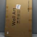 Framed Blue Funny Abstract Wall Art for Hallway, Large Fun Canvas Art for Wall, Woman Brown Dog Painting Prints for Dining Room Entryway Living Room Office Wall Decor, 24x36 Inch