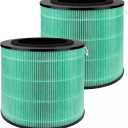 2 Pack MK08W MK09W Air Filter Replacement Compatible with MK08W MK09W Air Purifier, 4-in-1 High-Efficiency HEPA Air Filter- Pet Dander Version,Green