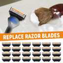 24 Replacement Razor Blades for Men Compatible with Gillette ProGlide &Razor Systems, 5-Blade Refills, Wet Shave, Value Pack, Smooth & Precise