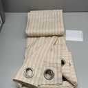 jinchan Linen Curtains for Living Room Aqua Blue on White Striped Curtains for Bedroom Ticking Stripe Pattern Light Filtering Farmhouse Cottage Core Rustic Grommet Window Treatment 2 Panels 84 inches