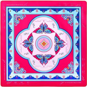 33" Aesthetic Mahjong Mat with Rules for Table (Rolled, Butterfly) | Neoprene American Mah Jong Tablecloth - Noise Reducing & Non-Slip for Tile Card Games - Preppy Floral Game Play Mat