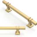 10 Pack Brushed Gold Cabinet Pulls 5 Inch(128mm) Kitchen Cupboard Handles Drawer Pulls (5" Hole Center)