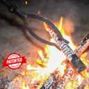 40in Heavy Duty Fire Tongs Firewood Grabber Tool with Scissor Shape Serrated, Log Claw Tongs for Bonfire Campfire Fire Pit Outdoor Indoor Log Grabber Rustproof Safely Moves Firewood