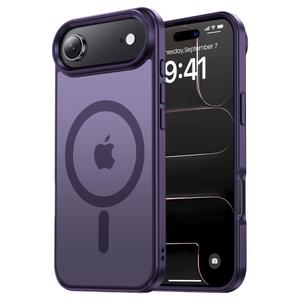 Tigowos Magnetic for iPhone Air Case Fits MagSafe 16FT Drop Resistant Matte Skin Feeling Back Cover Shockproof Slim Fit for iPhone 17 Air Phone Case 6.5 inch,Deep Purple